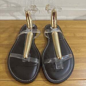 Steve Madden Women's 7 M Alma Gladiator Sandal Buckle Strap Clear